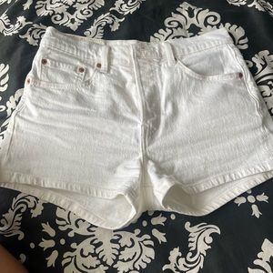 Levi’s white denim shorts